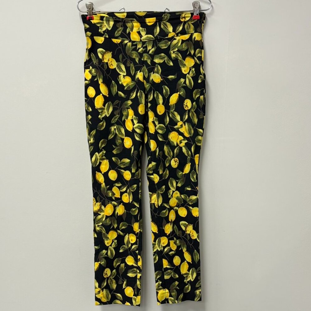 UP! Woman’s size 4 High waisted Lemon Print Stretch dress pant.